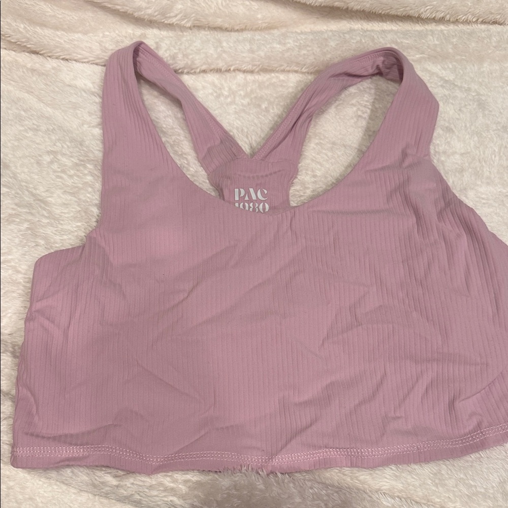 Women's Pink Ribbed Bralette